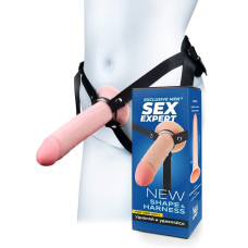 Мужской полый страпон на регулируемых ремешках - 22 см.