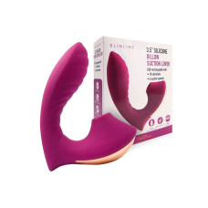 Сливовый вибромассажер с вакуумной стимуляцией клитора