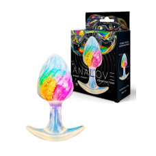 Яркая анальная пробка со спиралевидным рельефом - 9 см.