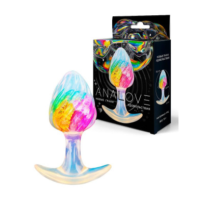 Яркая анальная пробка со спиралевидным рельефом - 9 см.