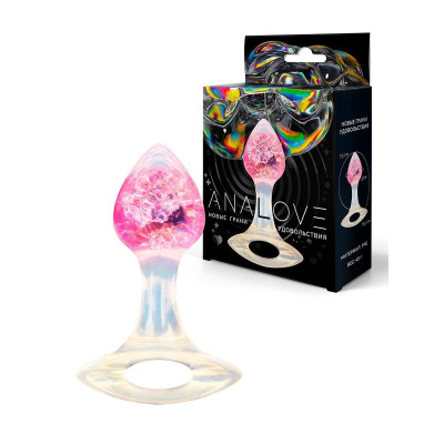 Розоватая анальная пробка с руской - 8,5 см.