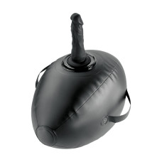 Черный надувной мяч с платформой для фиксации дилдо Body Dock Inflatable Love Ball