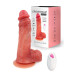 Телесный вибратор-реалистик с пультом ДУ - 19 см.