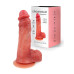 Телесный силиконовый фаллоимитатор на присоске - 19 см.