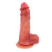 Телесный силиконовый фаллоимитатор на присоске - 19 см.