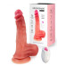 Телесный вибратор-реалистик с пультом ДУ - 23 см.