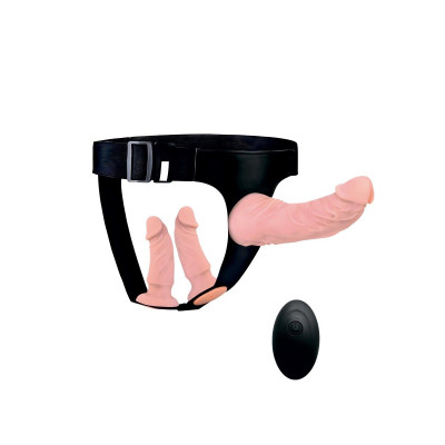 Женский страпон с 3 насадками и вибрацией