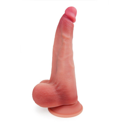 Телесный вибратор-реалистик на присоске - 30 см.