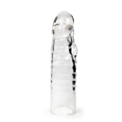 Прозрачная закрытая насадка на член - 15 см.