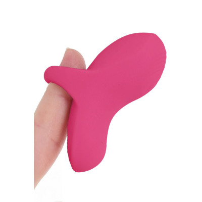 Розовый сенсорный вибромассажёр на палец Fuzu Sensa