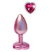 Розовая анальная пробка с кристаллом-сердцем Pearl Pink Plug Small