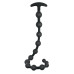 Черная анальная цепочка Ribbed Silicone Anal Beads - 48,3 см.