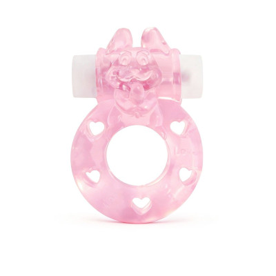 Розовое эрекционное виброкольцо в форме зайчика