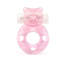 Розовое эрекционное виброкольцо в форме мишки