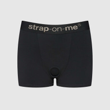 Черные трусики-боксеры для фиксации насадок Strap-on-me Harness Lingerie Allure - size L