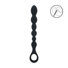 Черная силиконовая цепочка Beaded Snake Silicone Anal Probe with Loop - 26 см. Черная силиконовая цепочка Beaded Snake Silicone Anal Probe with Loop - 26 см.