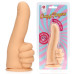 Телесный фаллоимитатор в форме пальца Thumbs Up - 17,2 см.