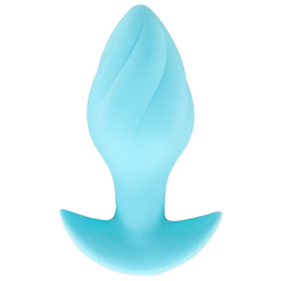 Голубая анальная пробка с вибрацией Cuties Vibrating Mini Butt Plug - 8 см.