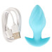 Голубая анальная пробка с вибрацией Cuties Vibrating Mini Butt Plug - 8 см.