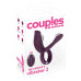 Фиолетовая насадка на член с клиторальным отростком и пультом ДУ RC Couple’s Vibrator 2