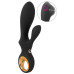 Черный вибратор-кролик с функцией расширения Inflatable Rabbit Vibrator - 18,3 см.