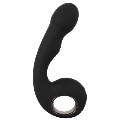 Черный силиконовый вибратор G   P-Spot Vibrator - 16,8 см.