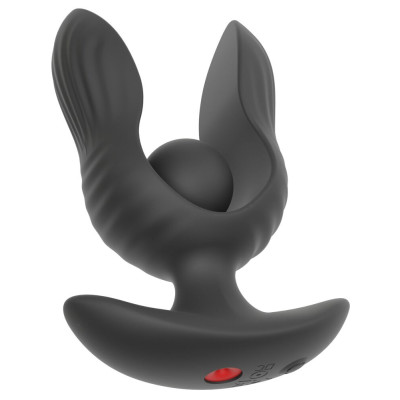 Черная расширяющаяся анальная пробка с вибрацией RC Inflatable Expander Plug with Vibration