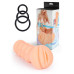 Телесный мастурбатор-вагина с эрекционными кольцами в комплекте
