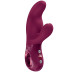 Бордовый вибратор с клиторальным стимулятором Miss Bi - 17 см. Бордовый вибратор с клиторальным стимулятором Miss Bi - 17 см.