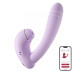Сиреневый вибратор с возвратно-поступательными движениями и нагревом Minaka