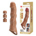 Карамельный фаллоудлинитель с 3 вставками - 28 см.