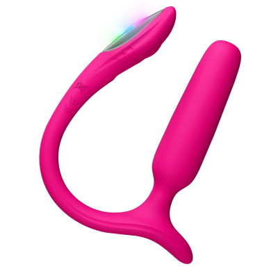 Розовый анальный вибратор с клиторальной стимуляцией Lush Anal