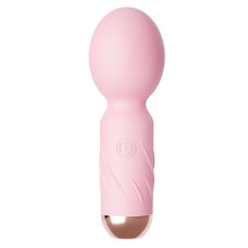 Нежно-розовый мини-wand вибратор для стимуляции эрогенных зон