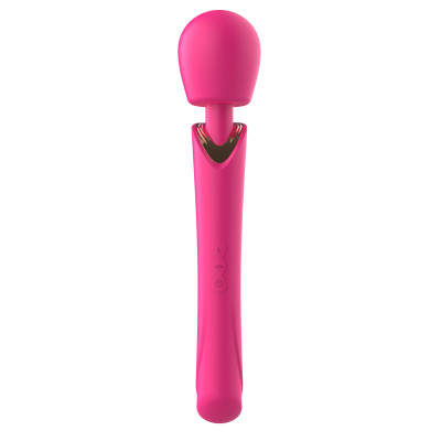 Розовый силиконовый вибратор-wand - 30 см.