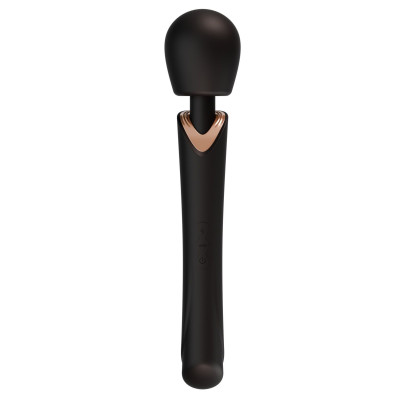 Черный силиконовый вибратор-wand - 30 см.