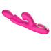 Розовый вибратор со стимуляцией клитора и фингерингом - 23,5 см.