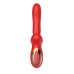 Красный вибратор с постукивающим эффектом - 22 см.