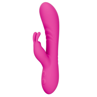 Розовый силиконовый вибратор-кролик