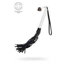 Плеть с белой рукоятью и чёрными хлыстами - 50 см.