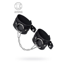 Черные оковы из толстой кожи с люверсами