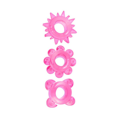 Комплект из 3 розовых эрекционных колец