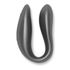 Черный вибратор для пар с управлением через приложение