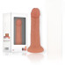Телесный реалистичный вибратор с управлением через приложение - 22 см.