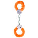 Металлические наручники с оранжевым мехом