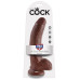 Коричневый фаллоимитатор 9  Cock with Balls - 22,9 см.