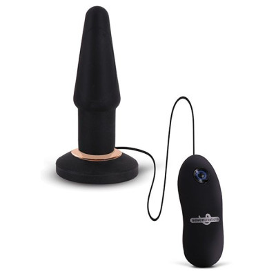 Чёрная анальная вибровтулка APEX BUTT PLUG LARGE BLACK - 15 см.