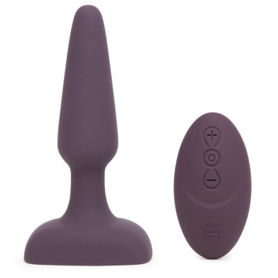 Фиолетовая вибровтулка Feel So Alive Rechargeable Vibrating Pleasure Plug - 14 см.