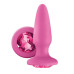 Розовая анальная пробка с розовым кристаллом Glams Pink Gem - 10,4 см.