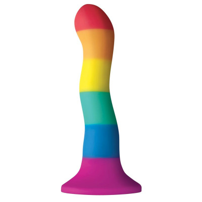 Радужный волнистый фаллоимитатор Colours Pride Edition 6  Wave Dildo - 19 см.