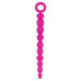Розовая анальная цепочка-елочка SILICONE BEADS - 24,6 см.
